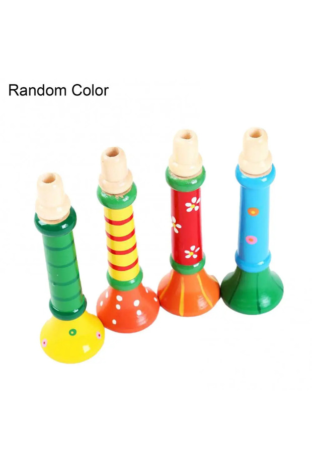 Random Style KTV Party Wooden Trumpet Toy Horn Whistle Musical Instrument for Toys Sound Training Ga