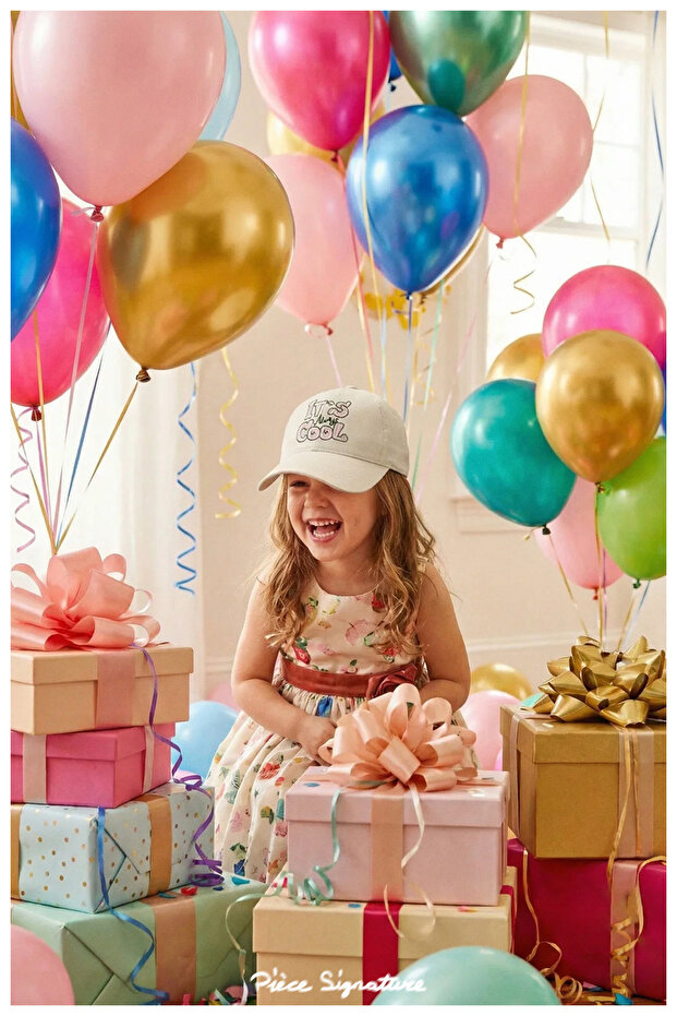 100% Cotton, Hat for Girls (Ages 4-8) (Size 52 cm)