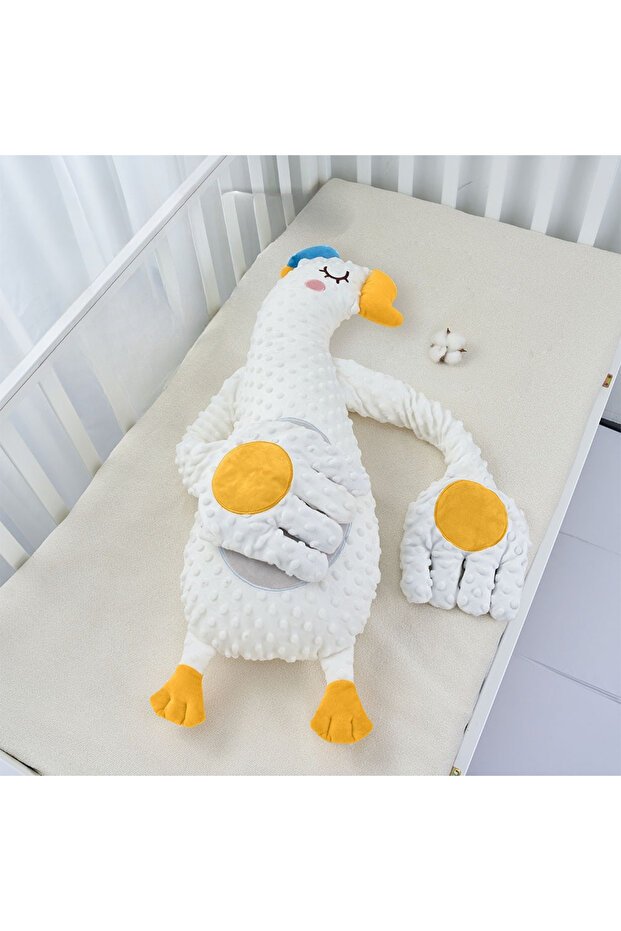 White Goose Baby Sleeping Pillow for Newborn Patting Doll with Soothing Palm Remote Control Electric