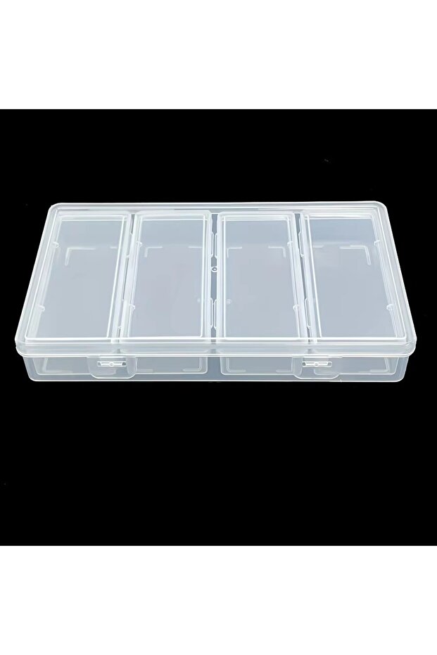 M WHITE 4 Adjustable Dividers Clear Plastic Storage Organizer Box - Craft & Sewing Supplies Containe