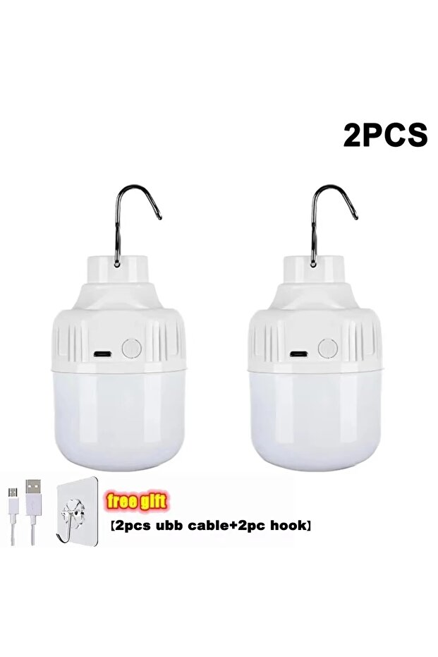 مصباح LED قابل لإعادة الشحن عبر USB بقوة 80 واط - قطعة واحدة أو 1-10 قطع - إضاءة عالية السطوع للاستخدام الخارجي في حالات الطوارئ مع خطاف
