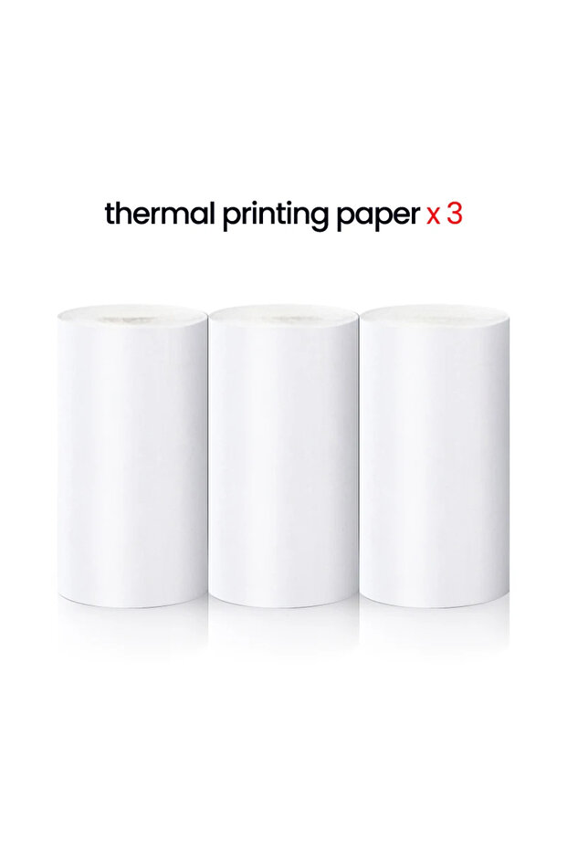 3pcs thermal paper HD Mini Portable Thermal Printer 57mm Self-Adhesive Label Sticker Paper for Phone