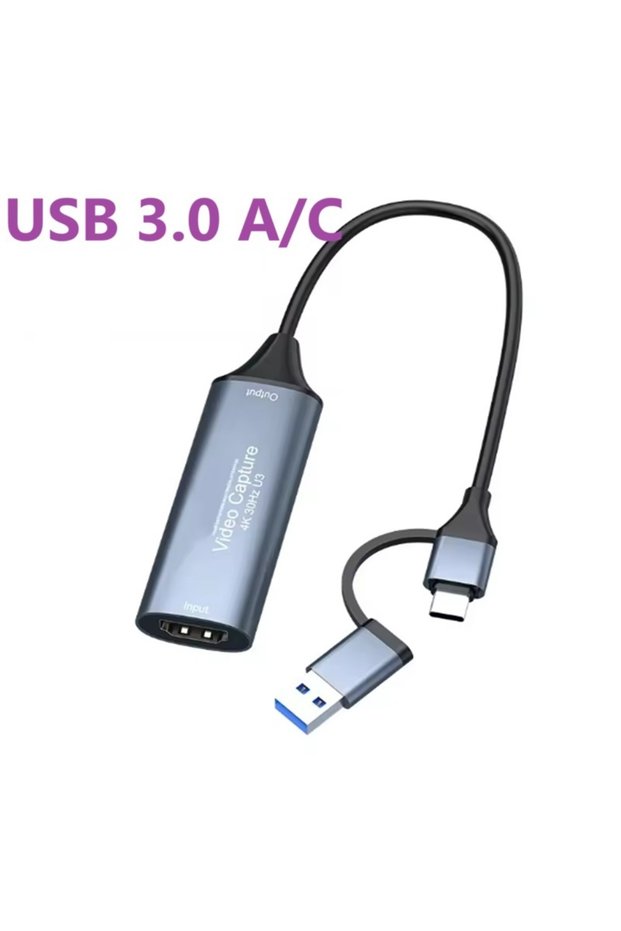 2-in-1 USB3.0 4K30Hz USB 3.0 2.0 Video Capture Card 4K HDMI to USB Type-c Game Grabber Record Live S