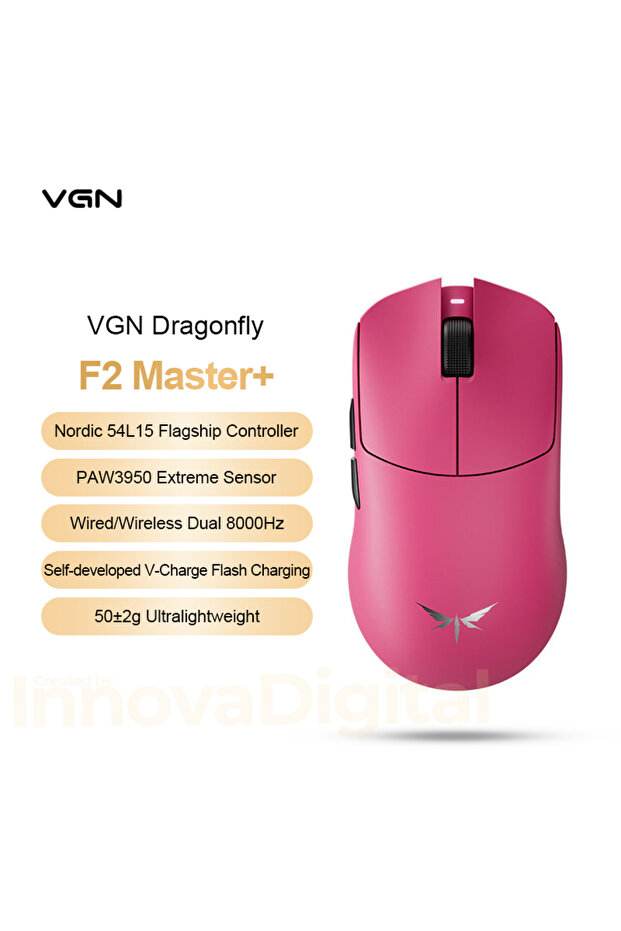 Master Plus Rose VGN Dragonfly F2 Pro Max Master Wireless Gaming Mouse PAW3395 PAW3950 8K Superlight