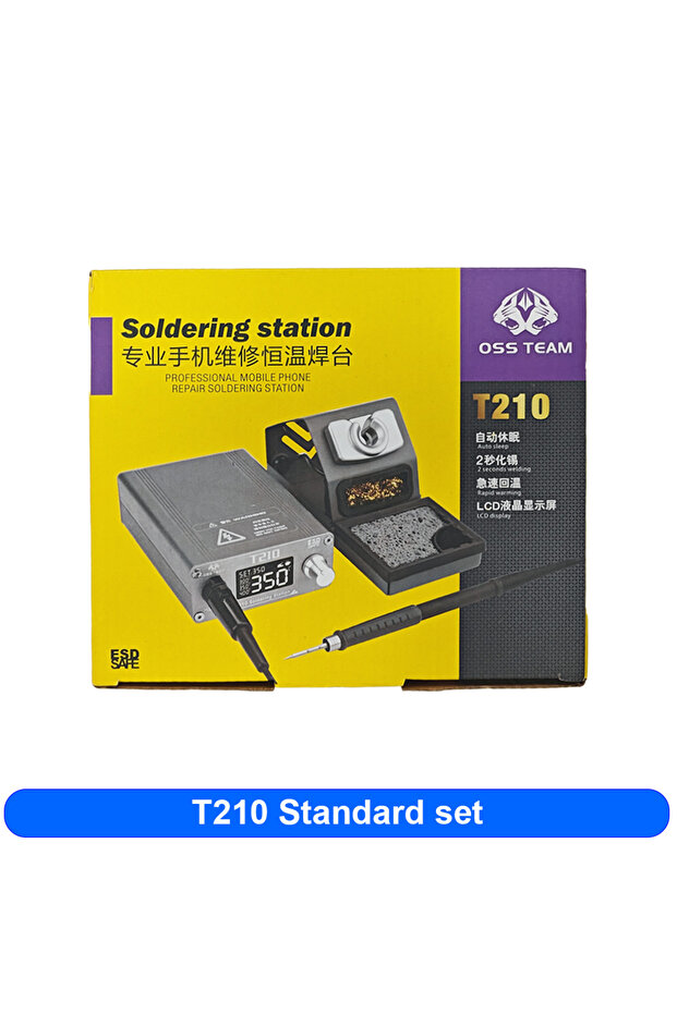 EU T210 Standard set OSS T210 Solder Station 75W Digital display Constant temperature 2S Melting tin