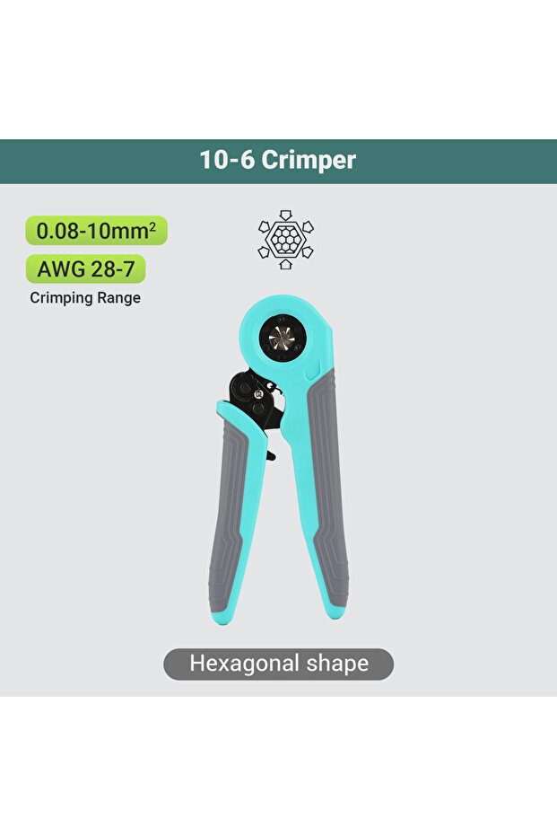 10-6 Crimper Ferrule Crimping Tools Kit Mini Ratchet Wire Crimper For Sleeves Tubular Terminals Pin