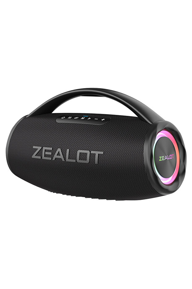 مكبر صوت ZEALOT-S97 أسود 80 واط بتقنية البلوتوث، مكبر صوت لاسلكي قوي بمقبض محمول، للحفلات، كاليفورنيا