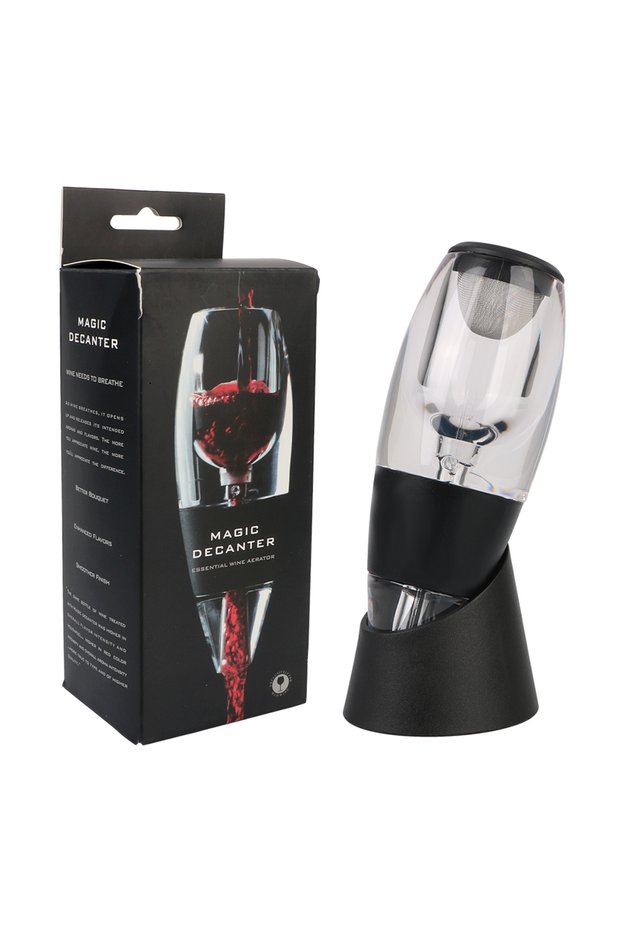 Black For Bar Party Kitchen Quick Sobering Wine Decanter Pourer With Filter and Base Red Wine Whisky