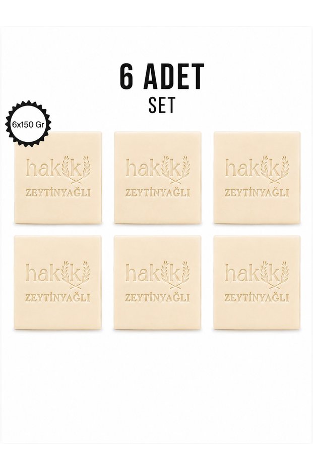 6 Pieces of Natural Olive Oil Soap 150 Gr | Gentle and Effective Skin Care with 100% Edible Olive Oil