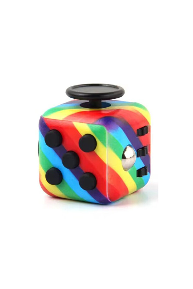 rainbow Fidget Cube Antistress Hand Spinner Decompression Toy for Autism ADHD Anxiety Sensory Toys f