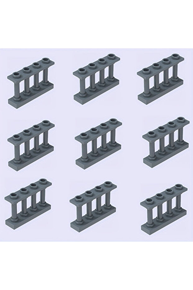 Dark Gray 20pcs 1x4 Dots Farm & Garden Building Block Set with Ranch Fence - MOC DIY Animal Scene Pl