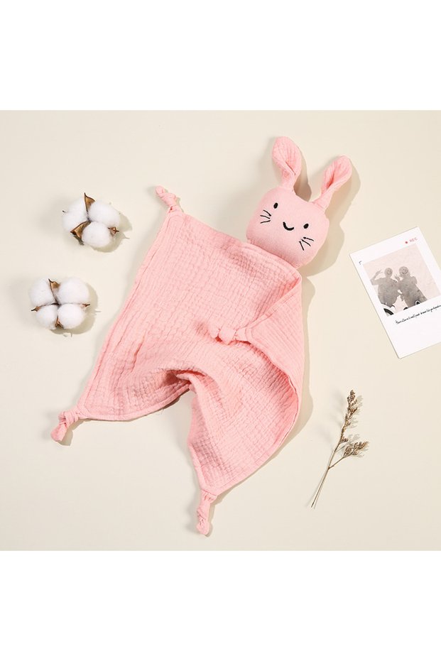 Pink Baby Cotton Muslin Comfortable Blanket Cute Cat Doll For Infant Kids Sleep Appease Towel Childr