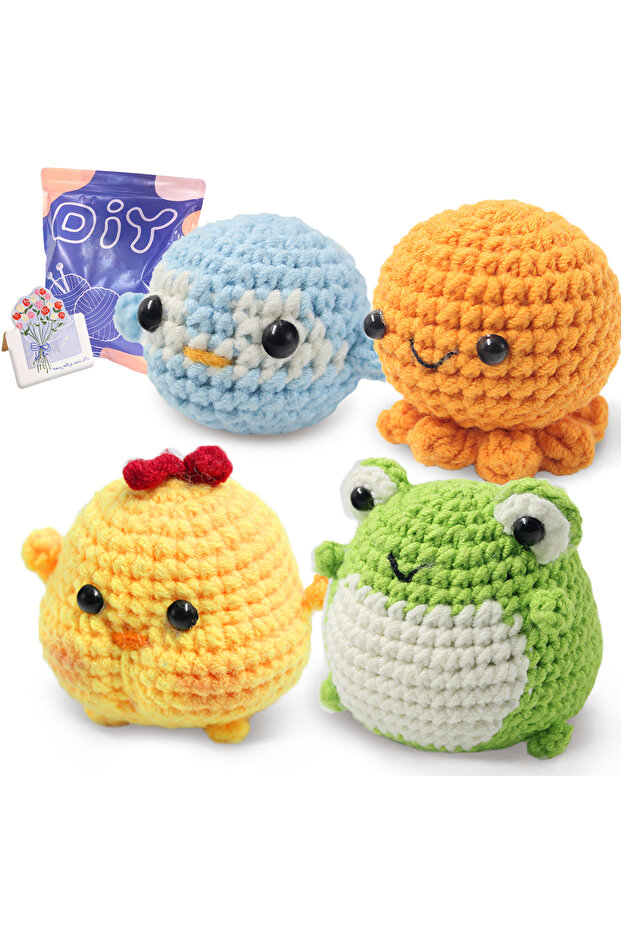 Navy Animal sery Crochet Kit for Beginners Crochet Starter SET ,DIY Crochet Kit For Beginners,Croche