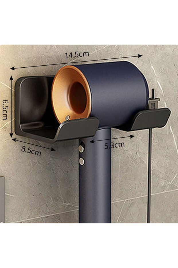 A-Black-1pcs Hair Dryer Holder Wall Mounted Hair Straightener Dryer Hair Stand Bathroom Organizer Sh
