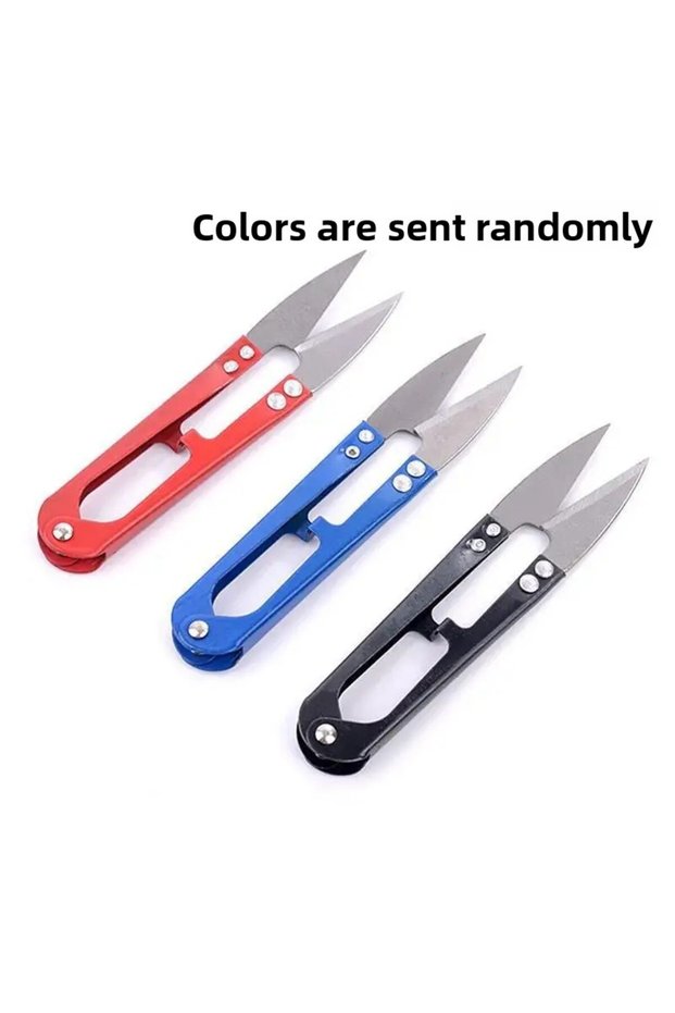 3PCS random color FLYSAND Fishing Scissors Multicolor Trimming Sewing Scissors Nippers U Shape Clip