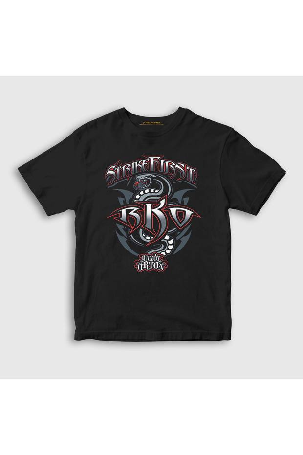 Unisex Kids Black Strike First Wwe Wrestling Randy Orton T-Shirt 551641Tt
