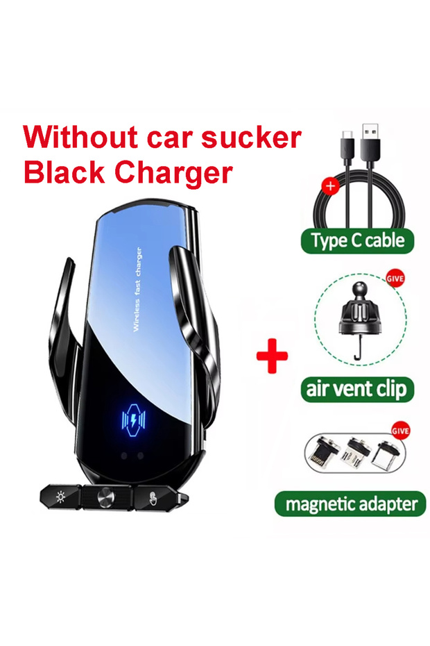 Black no Sucker Car Wireless Charger Magnetic Fast Charging Station Air Vent Stand Car Phone Holder
