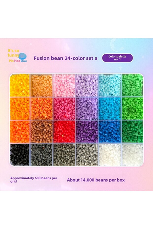 HPD-01A 14000PCS Fuse Beads Box Pixel Puzzle Iron Beads for Kids Ironing Beads DIY Early Education C
