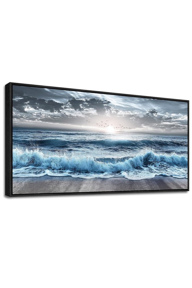Sea Wave PosterWall Art (60x120 cm ) – Coastal Painting for Bedroom or Office