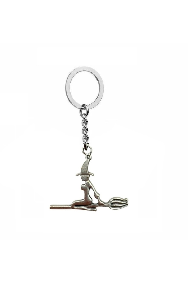 Unisex Keychain with Witch Figure and Broom – Special Accessory with Gothic, Mystical, and Magical Design