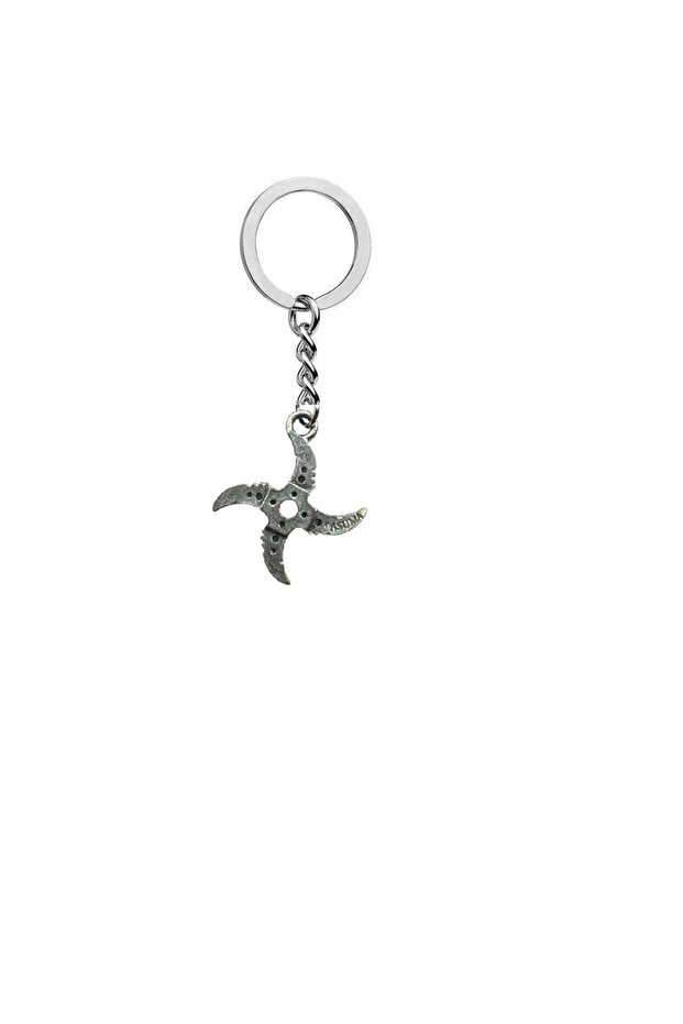 Metal Unisex Keychain with Ninja Star (Shuriken) Figure – Durable and Stylish Design