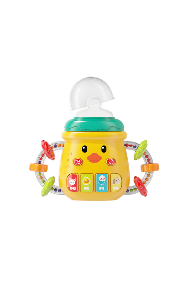 Yellow with box Baby Musical Feeding Bottle Pacifier 0-12M Newborn Soft Teether Rattles Educational