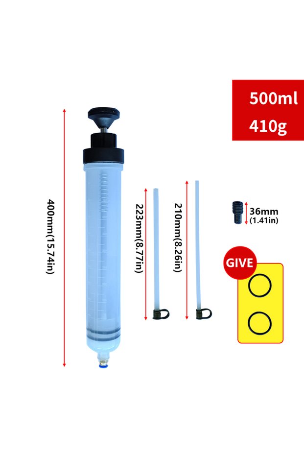 500ml Fuel Air Pump Filling Syringe Transfer,Automotive Fuel Extraction Hand Pump Dispenser Universa