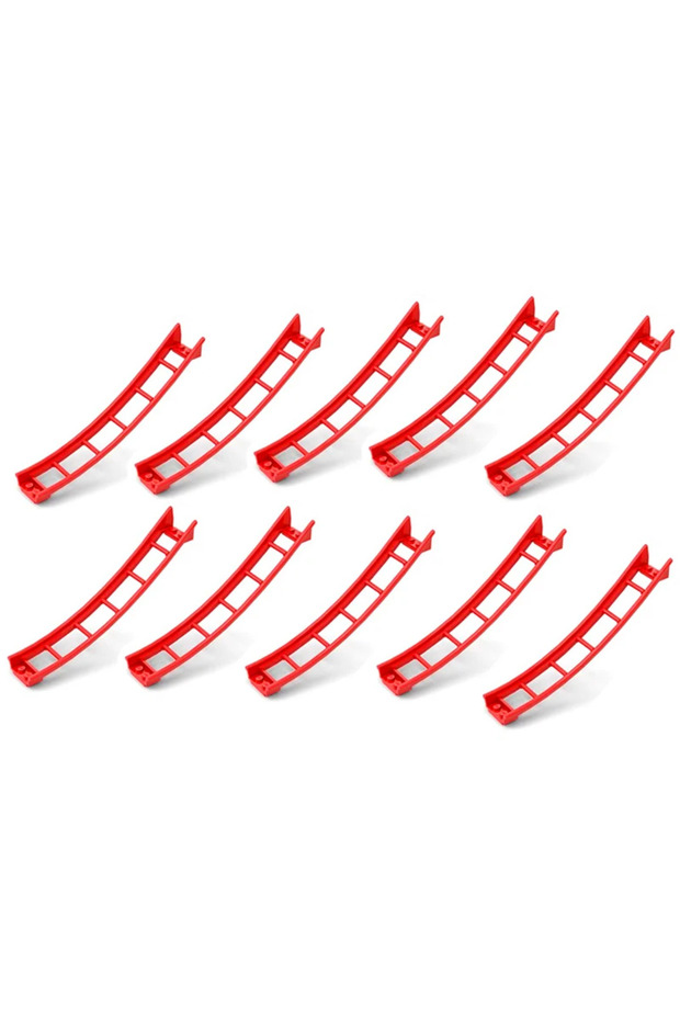 26559 Red x 10 Roller Coaster Series Building Blocks Rail Chassis Bow Slope Straight Rail Technical