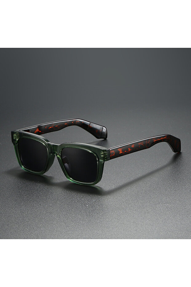 green leopard SEAMERGO Classic Square-framed Polarized Sunglasses Unisex Anti-glare Properties Stree