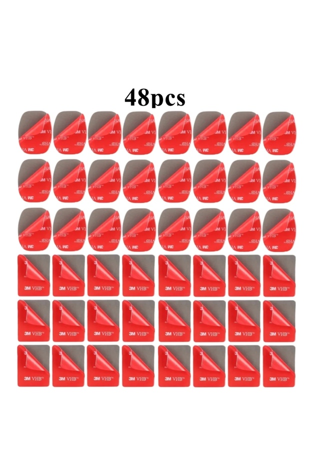 Option 1 48pcs Sticker for Gopro Hero 11 10 9 8 7 OSMO Camera VHB Adhesive Sticker Curve Flat Doubl