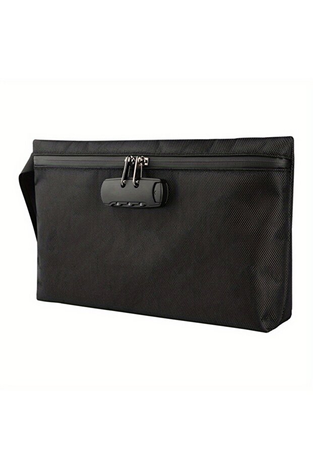 Black Smell Proof Stash Bag with Password Lock Smell Isolation Bag Waterproof Pipe Sealing Bag Trave