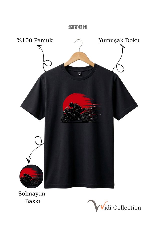 Speed Themed Racing Motor Printed 100% Cotton Unisex Regular Fit T-Shirt