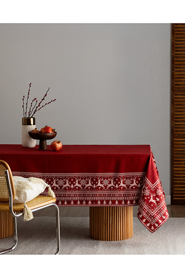 مفرش طاولة هنري - أحمر - 150x260 سم