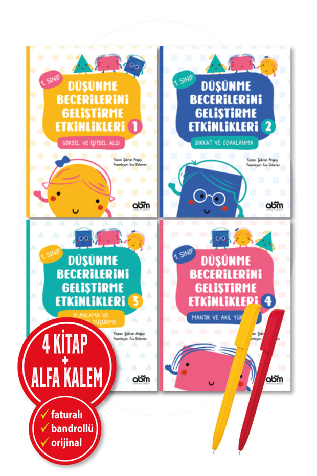 Alfa Kalem+</DNTCTMS> ( Gratitude Day) Developing Thinking Skills 1-2-3-4 Visual, Auditory, Attention, Logic 4-Pack