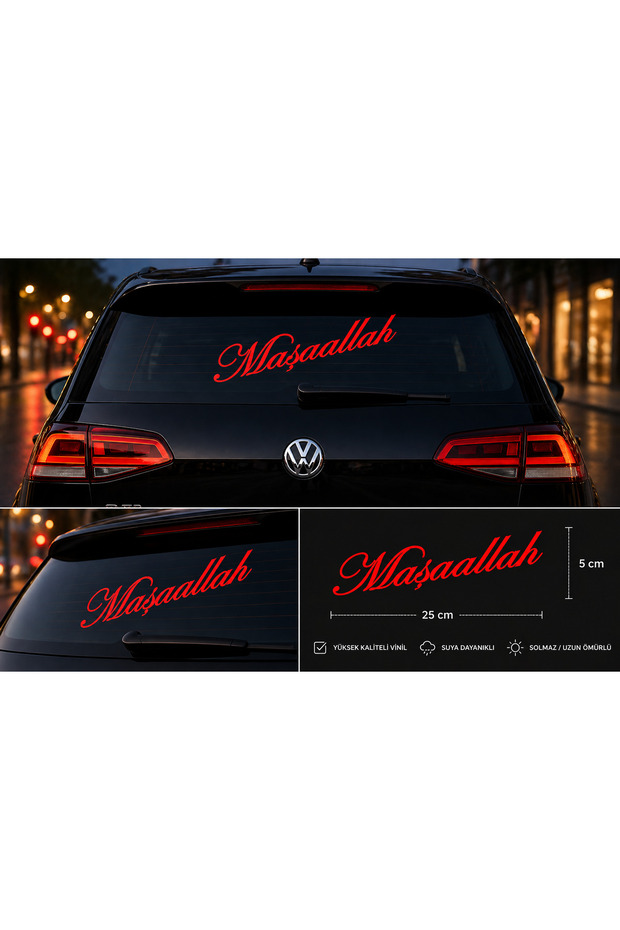 Mashaallah Car Sticker 25X5 cm Auto Windshield Lettering Vinyl Decor Car Motor Laptop Sticker