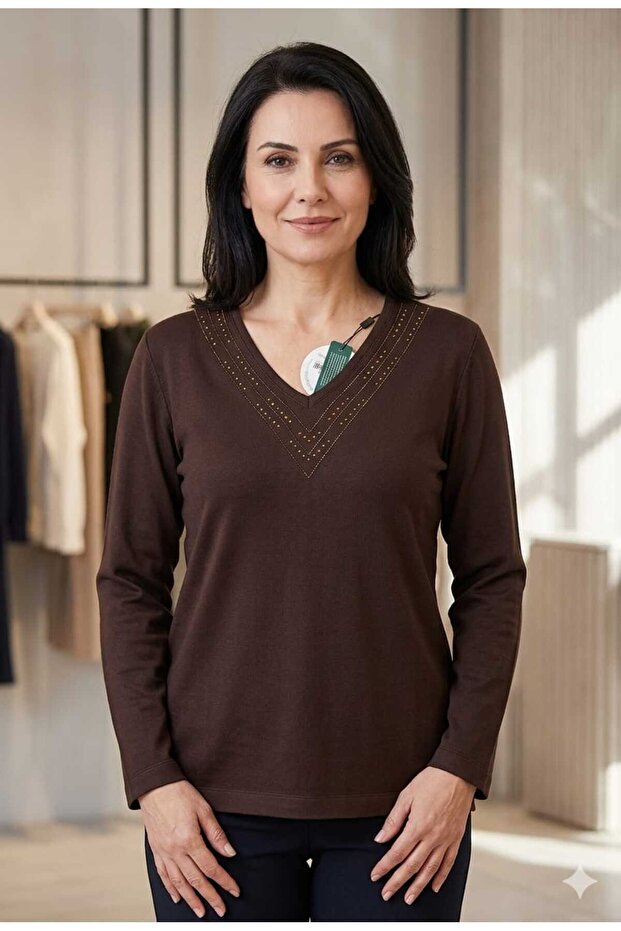 Mother's Comfy Cotton V-Neck Top