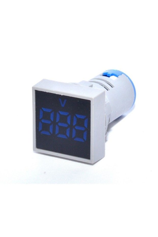 Square Panel Voltmeter 22mm, Blue,