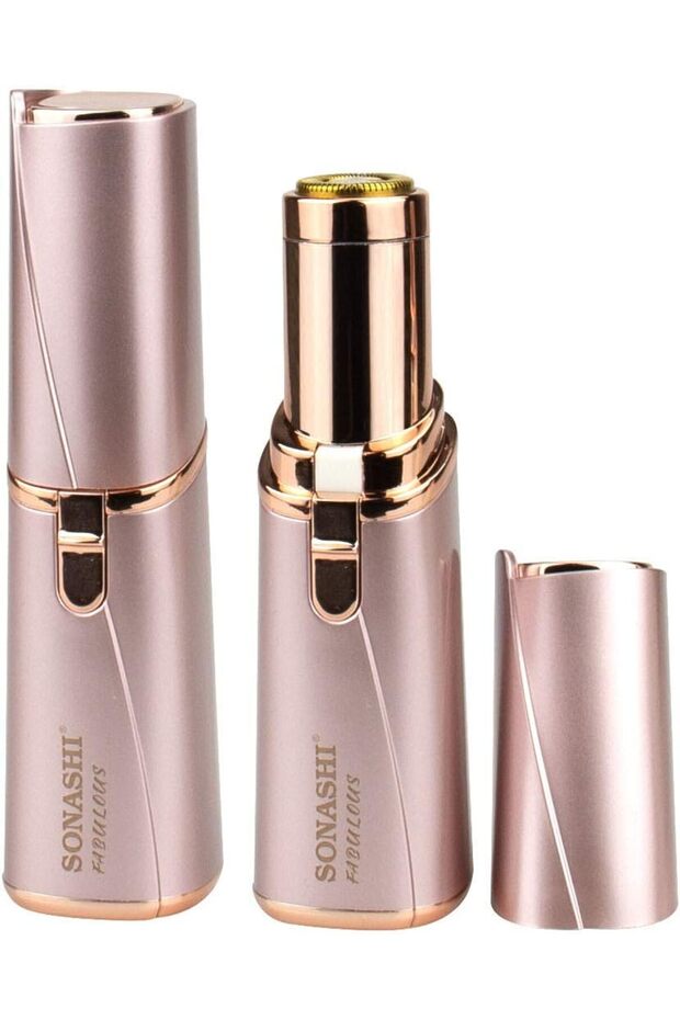 Facial Hair Remover Battery Operated Instant And Painless Gold Plated Head With LED Light SL