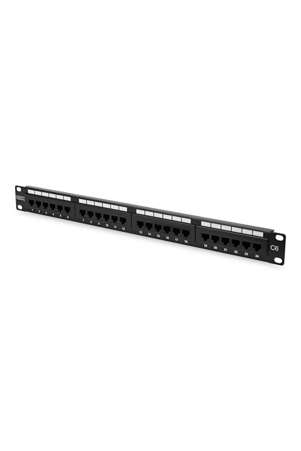 لوحة توصيل نحاسية 1U ذات 24 منفذًا من نوع Cat6 UTP طراز DN-91624U-CR