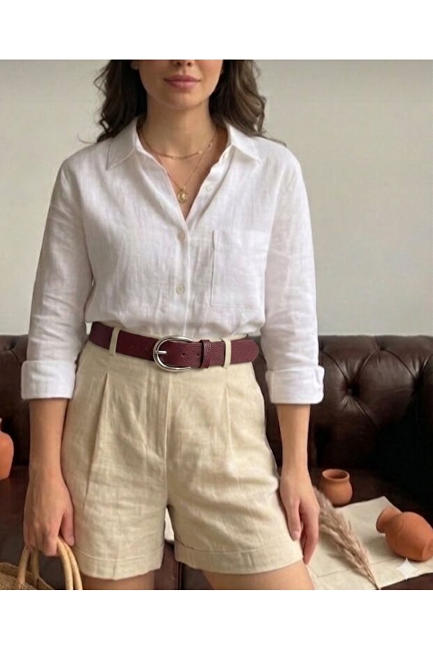 Women's Belt with Silver Buckle