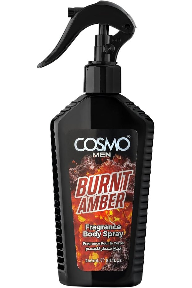 Cosmo Men Care Burnt Amber Fragrance Body Spray For Men 240ml | 24h Long Lasting Deodorant With Ambe