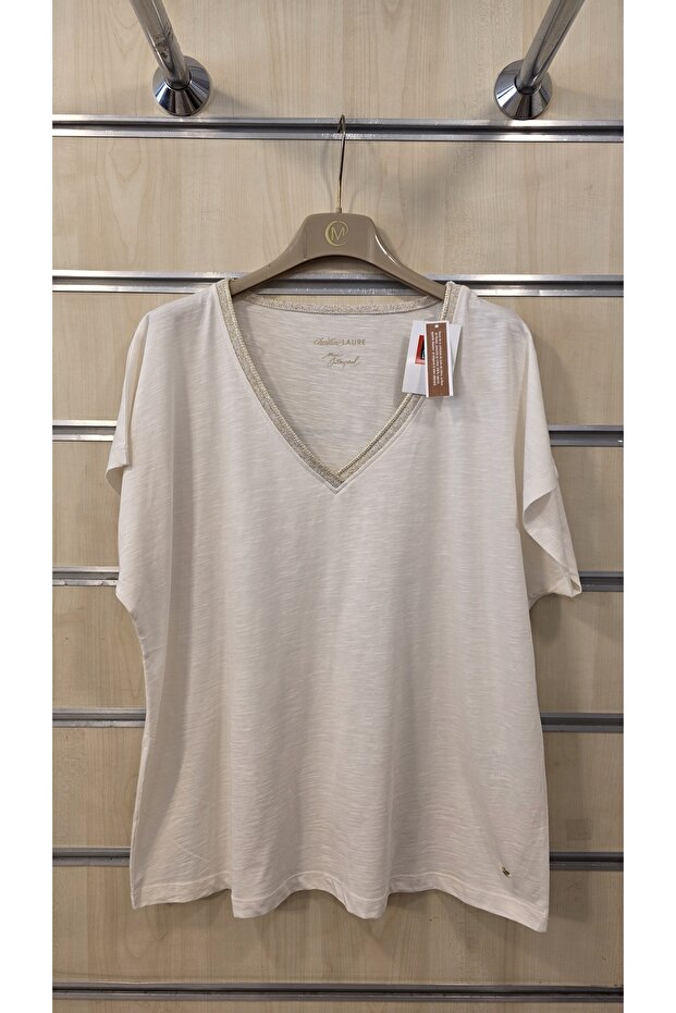 Women's Combed Cotton Blouse V-Neck Cotton