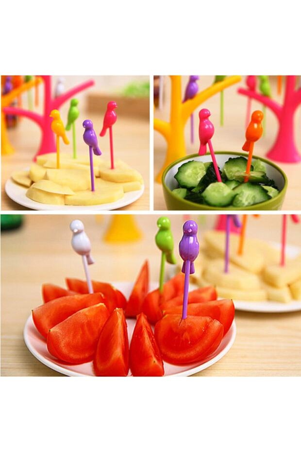 Cocktail Cake Sofa Tomato Presentation Bird Toothpicks Set 12 Pieces