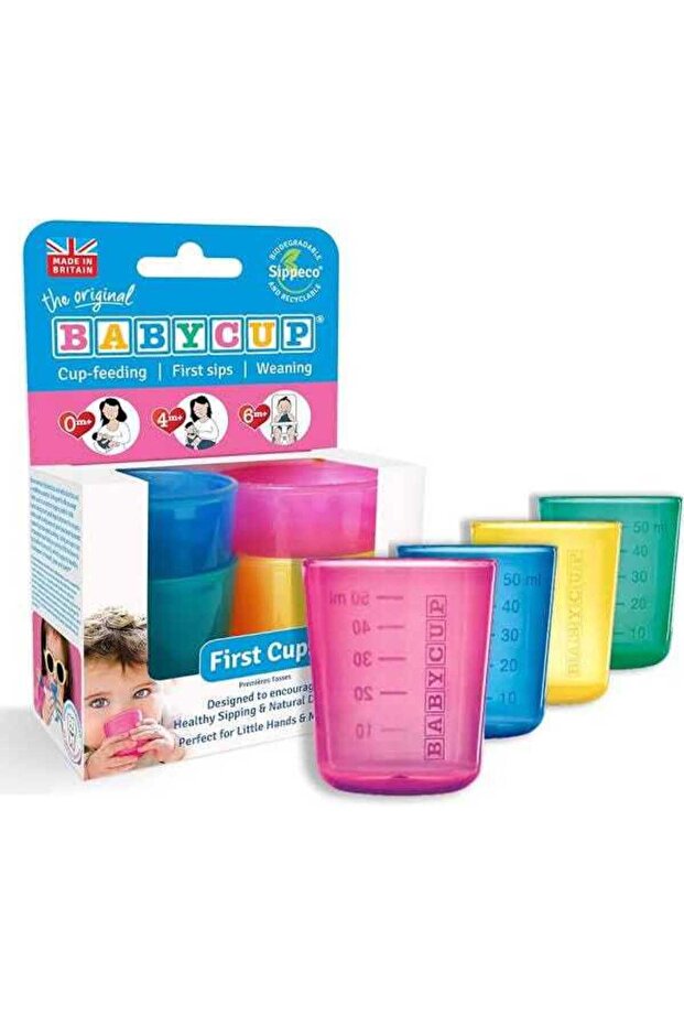 Baby Cup Mini Open Cups For Children (Pack Of 4) Mlti Colour