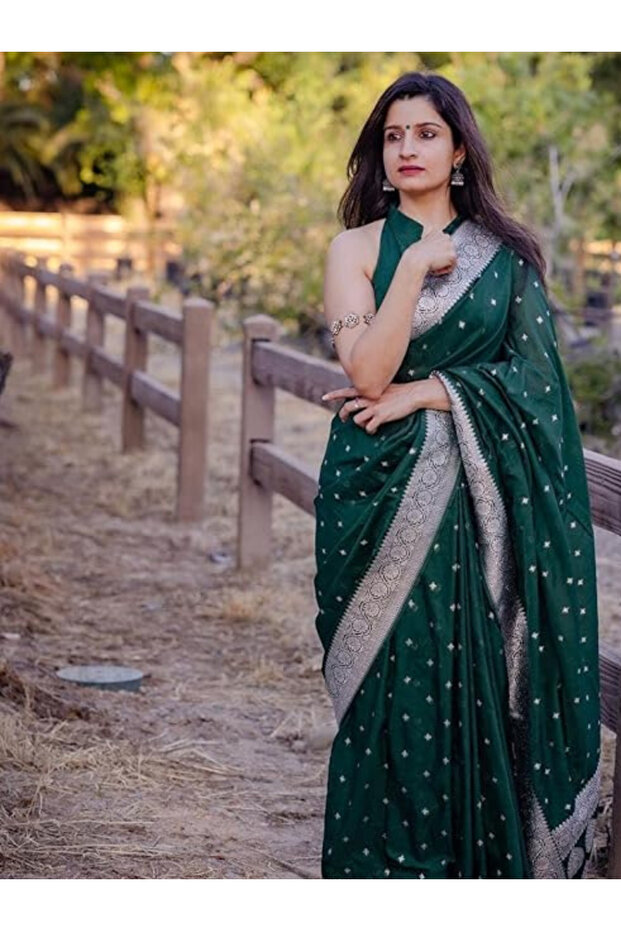 Green Cotton-Silk Saree - MAF3101 - Green