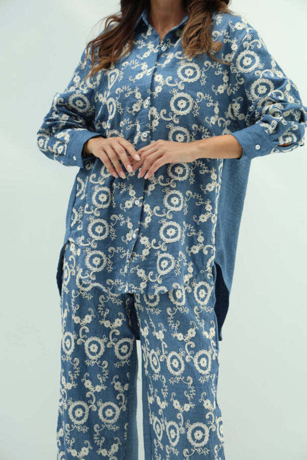 Navy Cotton Casual Wear