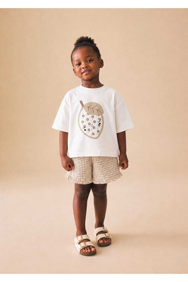 Girl's T-Shirt and Linen Shorts Set