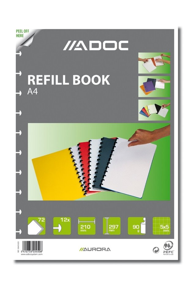 A4 notebook refill, 72 sheets - 90gsm, Adoc - mathematics