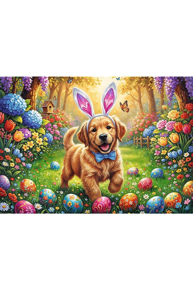 Puzzle 500 Premium Plus Spring Bloom Easter Dog - 2