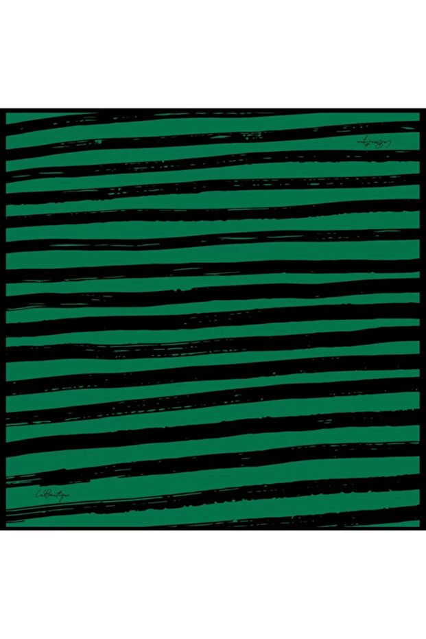 Sura Silk Scarf 2139 - 09 Black Green Mixed Pattern